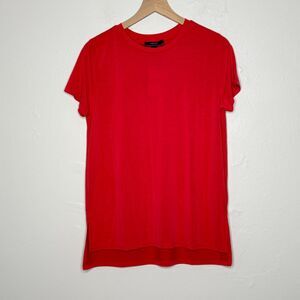 Forever21 Womens Knit Top T-Shirt Large Red Modal Lightweight Soft Casual Lounge